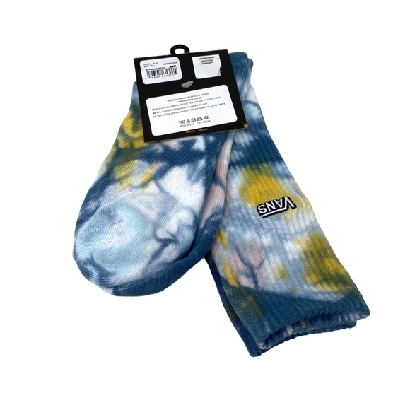 VANS Men's Seasonal Tie Dye Crew Sock Yellow Blue VN000678G5O - Picture 4 of 5